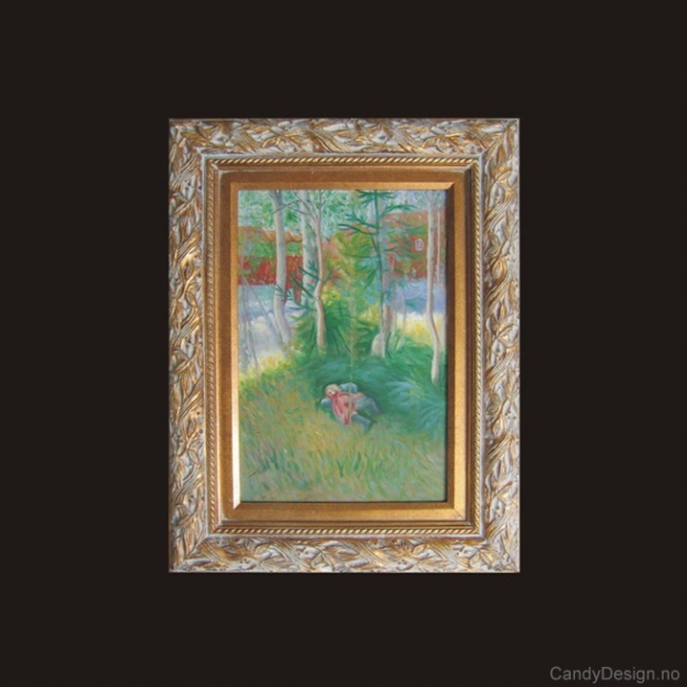 Oljemaleri  Tuppelur i det gröna