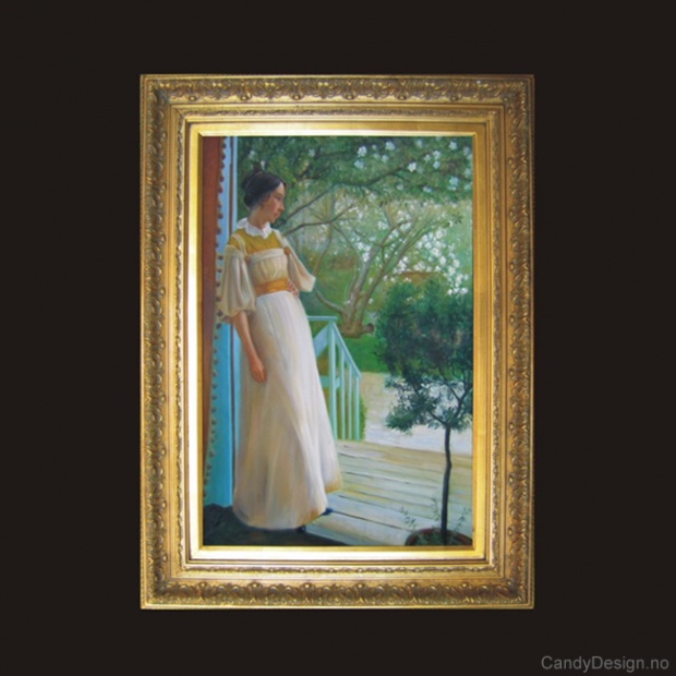 Oljemaleri  At the Garden Door