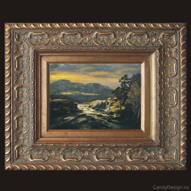 Oljemaleri  Elvestryk med sagbruk