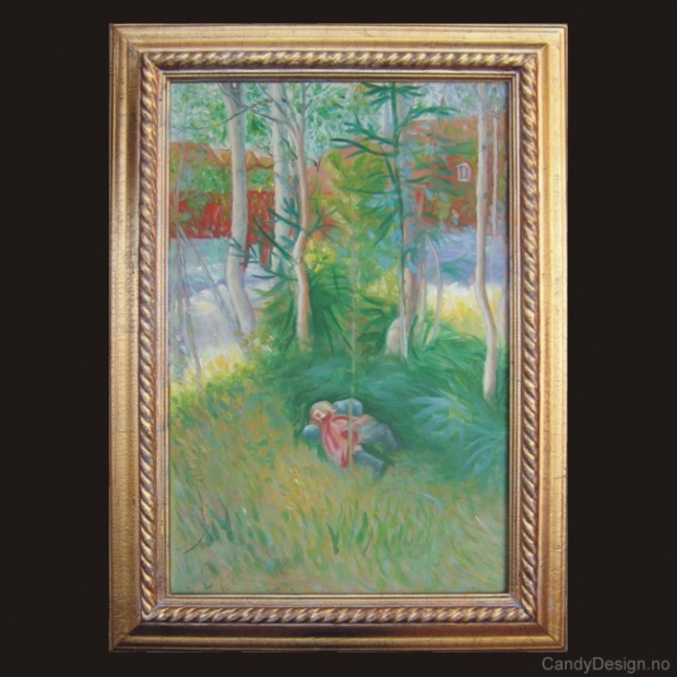 Oljemaleri  Tuppelur i det gröna