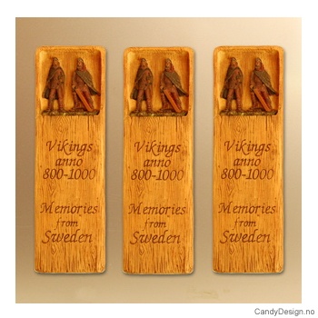 To vikinger - en med sverd - Woodstyle magnet plater