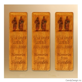 To vikinger  (mann og kone) - Woodstyle magnet plater