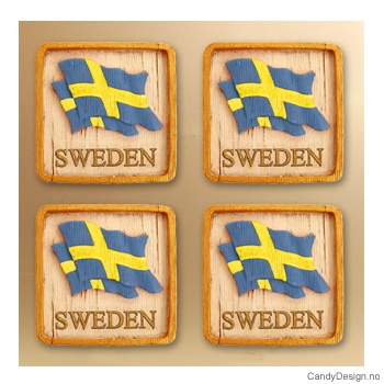 Runde suvenirmagneter med svensk flagg - Svensk flagg