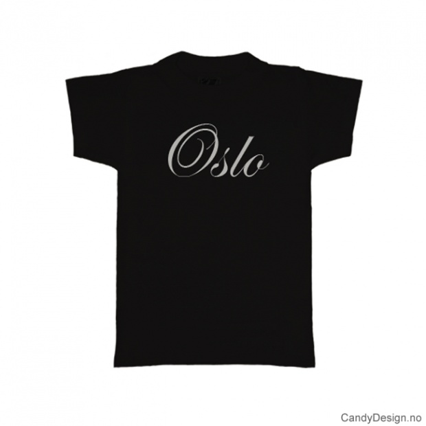 XS - Ladies Classic T-shirt Oslo black with white print