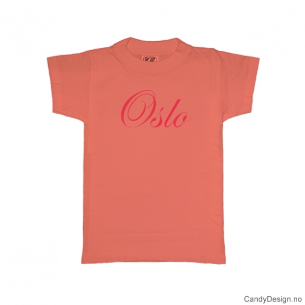 S - Ladies Classic T-.shirt Oslo peach with red print