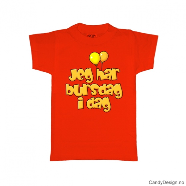 M - Dame T-skjorte - M - Jeg har bursdag i dag - rød