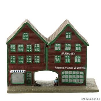 Bryggen i Bergen hus suvenir dobbel