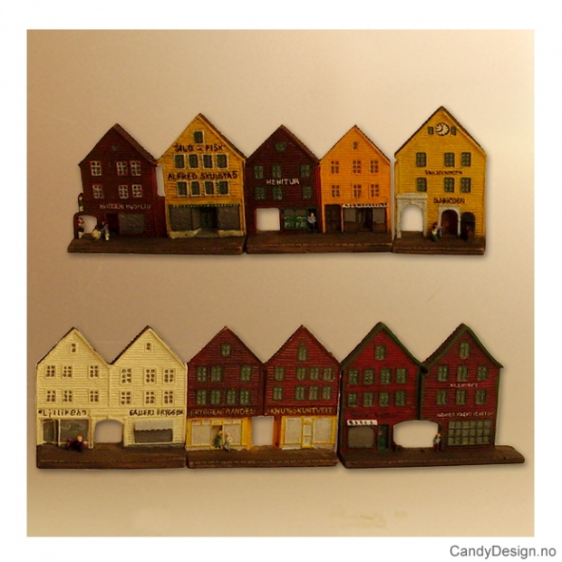 Bryggen i Bergen suvenir med magnet