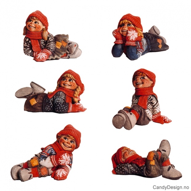 Store liggende julenisser assortert