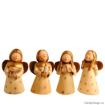 Medium Syngende engel - Offwhite