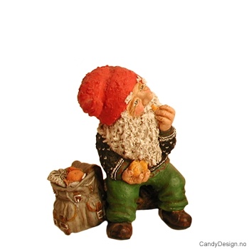 Koselig skinisse figur - Sittende med løse ski