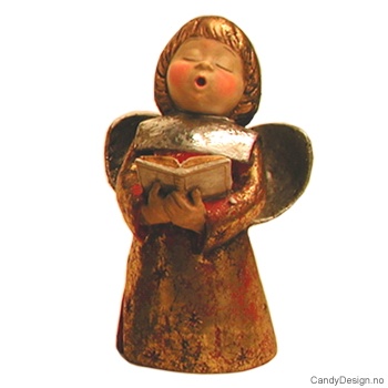 Engel uten lysholder - Gull/antikk