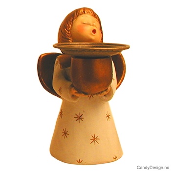 Engel med lysholder - Hvit