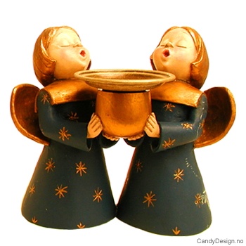 To engler med lysholder - Blå