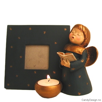 Medium blå Engel med samme farge på engel og ramme