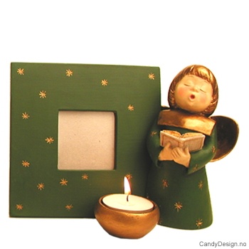 Medium grønn Engel med samme farge på engel og ramme