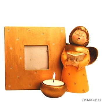 Medium gul Engel med gullramme