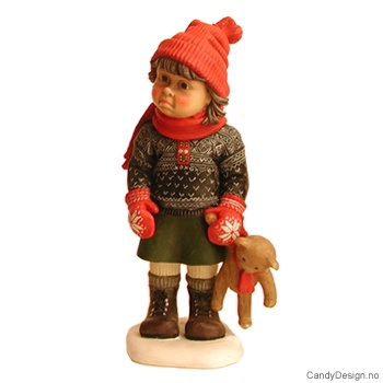 Vinterbarn - Pike med bamse