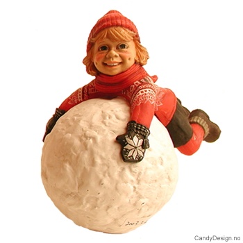 Pike på topp av snøball