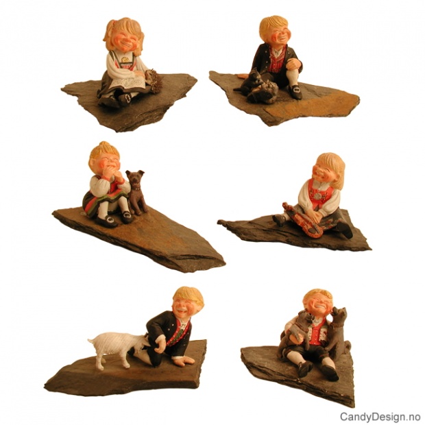 Bunadsbarn på skifer assortert