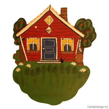 Stort rødt hus med gjerde