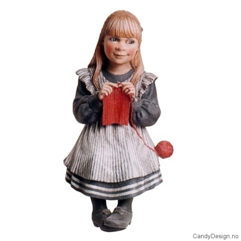 Carl Larsson barn - Strikkende jente