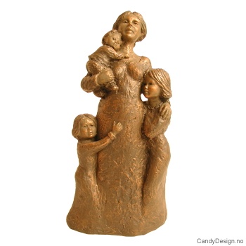 Skulptur bronse - Venter på far