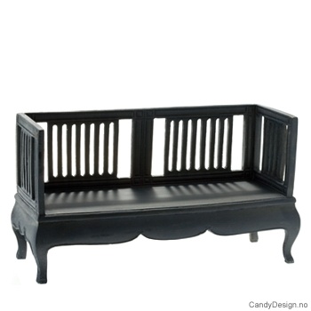 Mørk blå rococcobenk