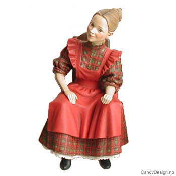 Carl Larsson sittende mor med Skotskrutet med rød med stol