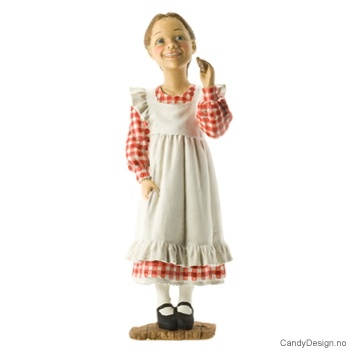 Carl Larsson gutter og piker - Pike med Rød/hvitrutet med hvit