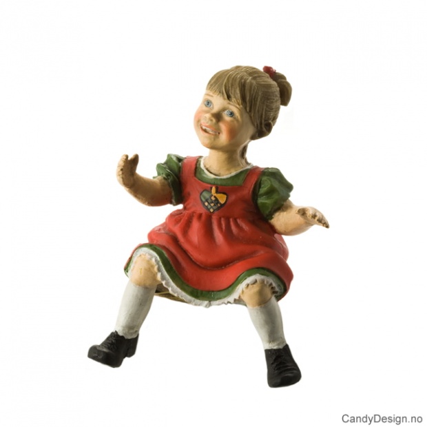 Sittende liten Carl Larsson pike Grønn med rød