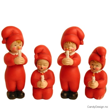 Nissebarn stående og sittende - Orange