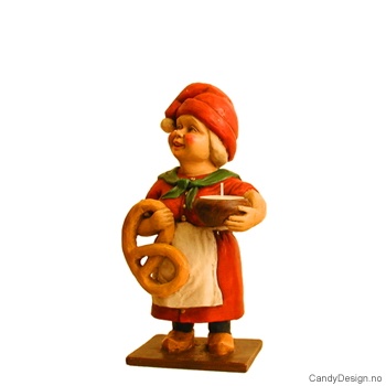 Nissemor i orange med telysholder