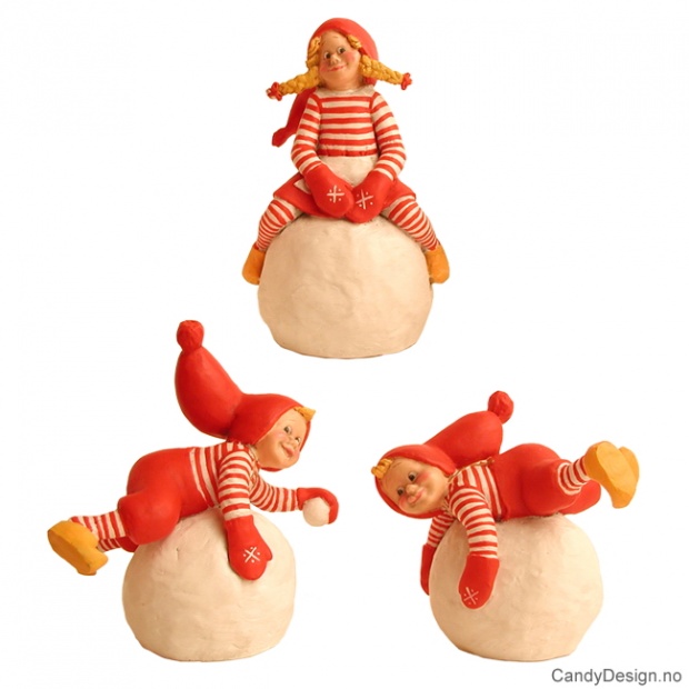 Danske nisser på snøball assortert