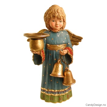 Engel med hjerter og bjeller - Blå