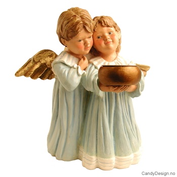 Stort romantisk englepar med telys