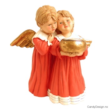 Stort romantisk englepar med telys