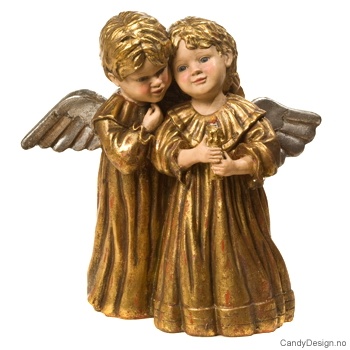 Stort romantisk englepar stearinlys