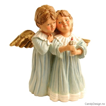 Stort romantisk englepar stearinlys