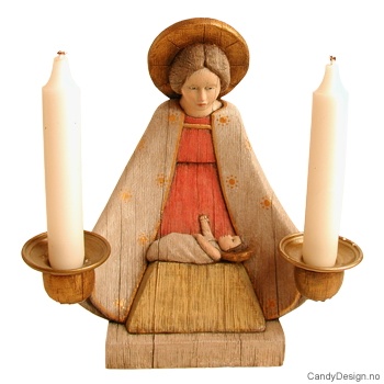 Woodstyle jomfru Maria med barnet stor