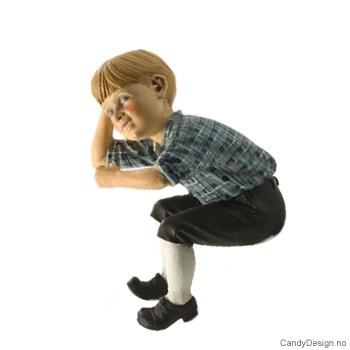 Gutt i blårutet skjorte- kun figurer