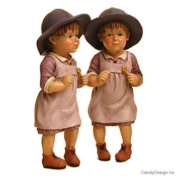 Tvillingfigurer - Babygutter i lilla
