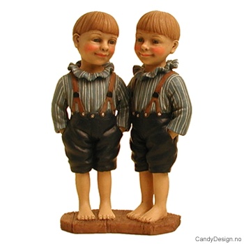 Tvillingfigurer - Gutter i blåstripete skjorte