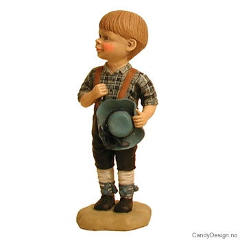 Gutt med hatt og blå bukser