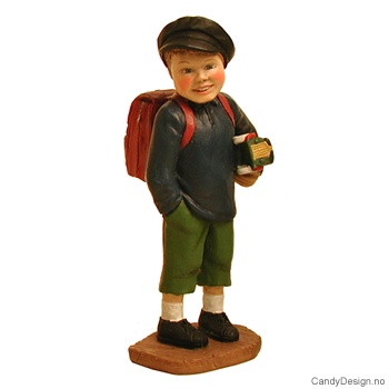 Gutt med grønne bukser ransel