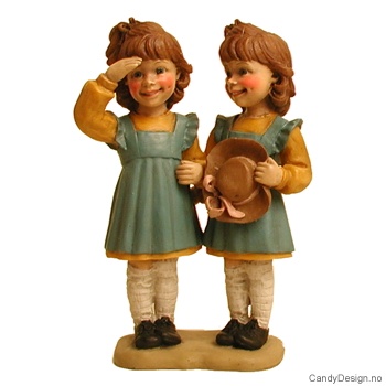 Tvillinger med hatt med hattebånd - Gul og blå