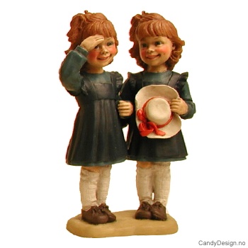 Tvillinger med hatt med hattebånd - Blå og blå