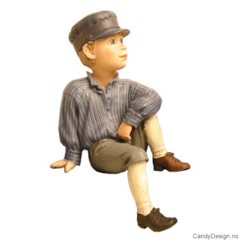 Carl Larsson barn i blått - Gutt med fot på kanten