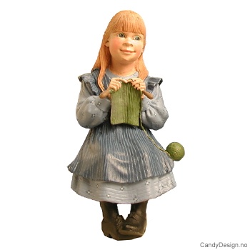 Carl Larsson barn i blått - Strikkende pike