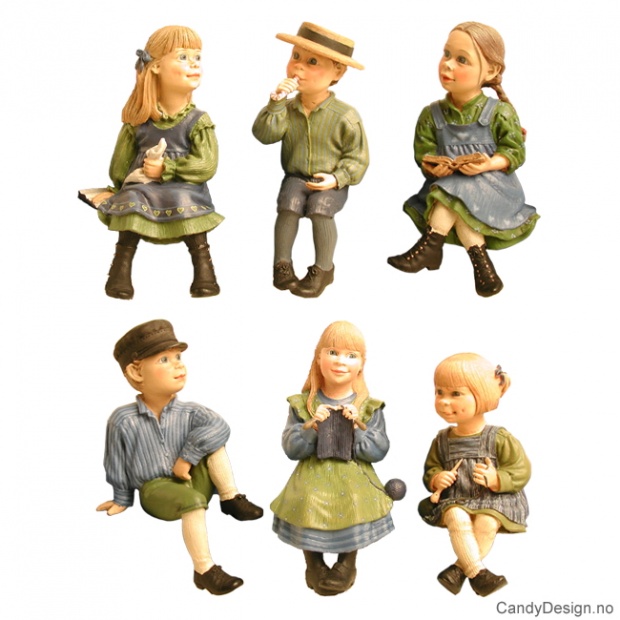 Sittende Carl Larsson barn Blå/Grønn assortert